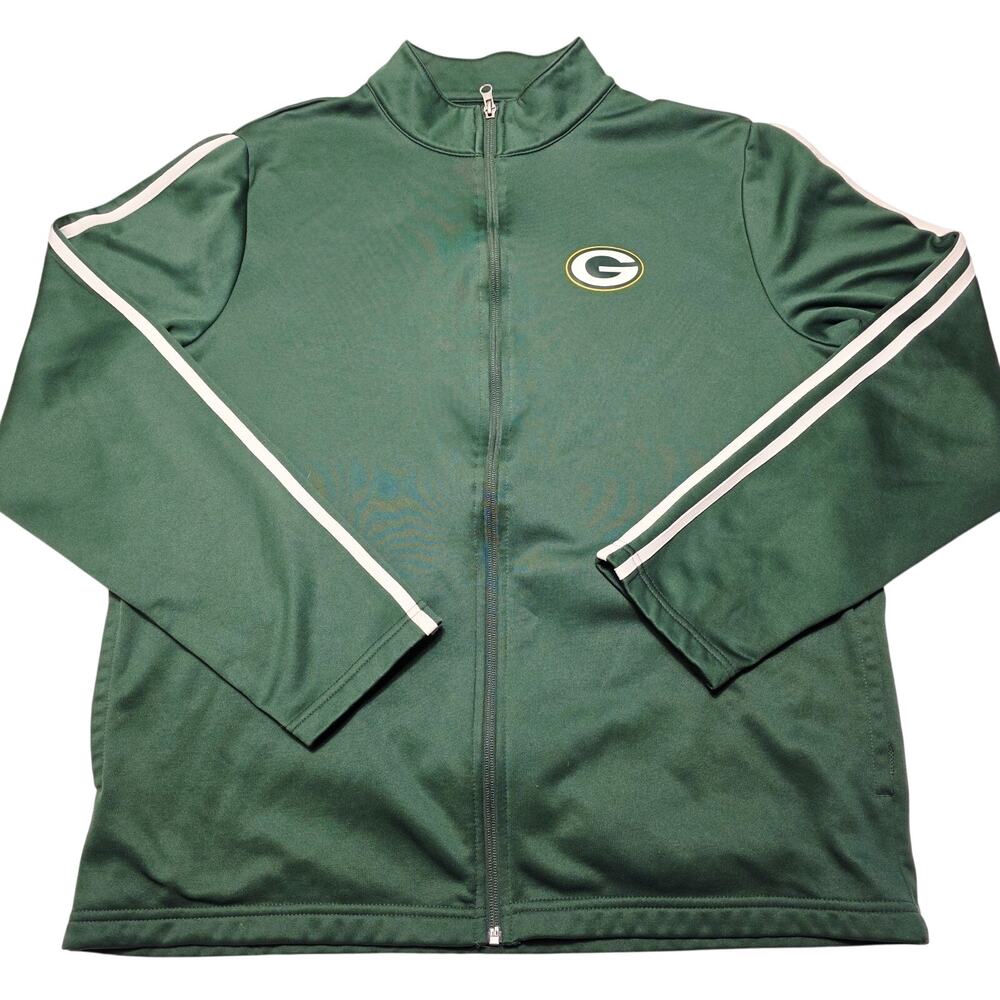 Green Bay Packers Team Apparel Track Jacket Men's Size Large NFL Full Zip